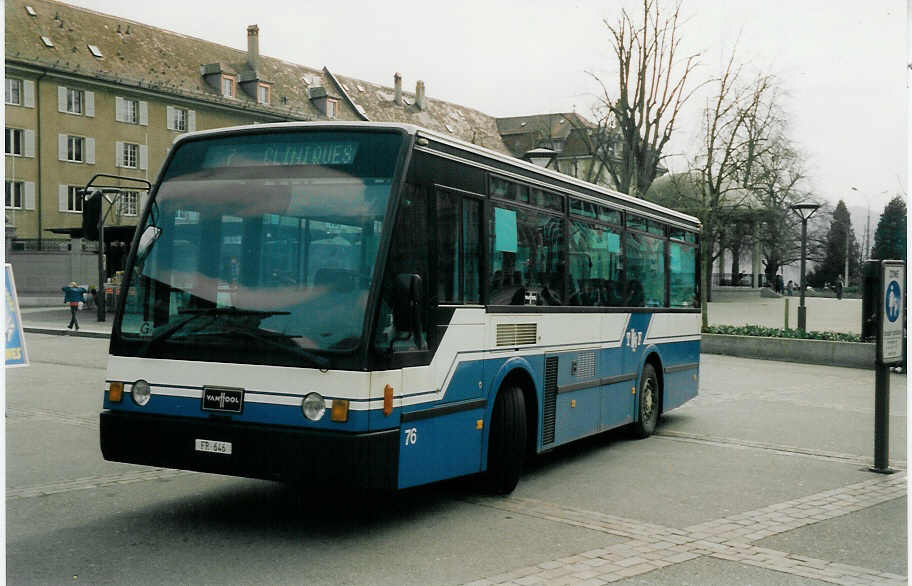 (030'612) - TF Fribourg - Nr. 76/FR 646 - Van Hool am 3. April 1999 in Fribourg, Place Phyton