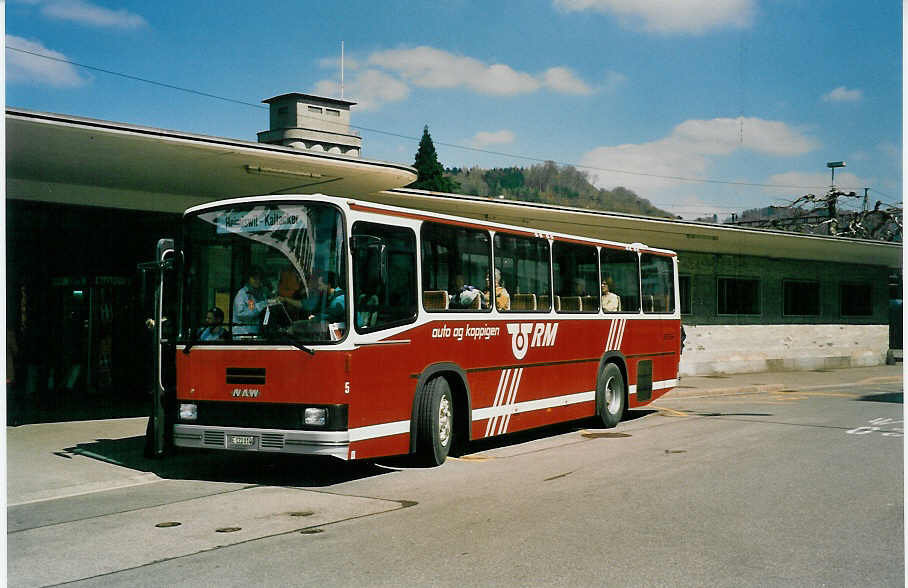 (030'807) - AAGK Koppigen - Nr. 5/BE 122'014 - NAW/Lauber (ex Dhler, Burgdorf Nr. 81) am 10. April 1999 beim Bahnhof Burgdorf