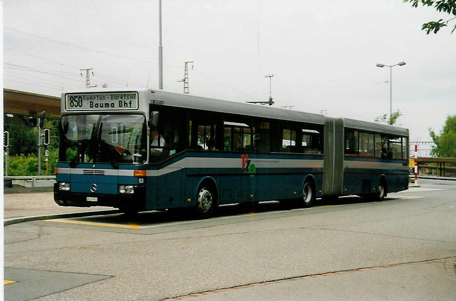 (032'422) - VZO Grningen - Nr. 53/ZH 239'853 - Mercedes am 26. Juni 1999 beim Bahnhof Wetzikon