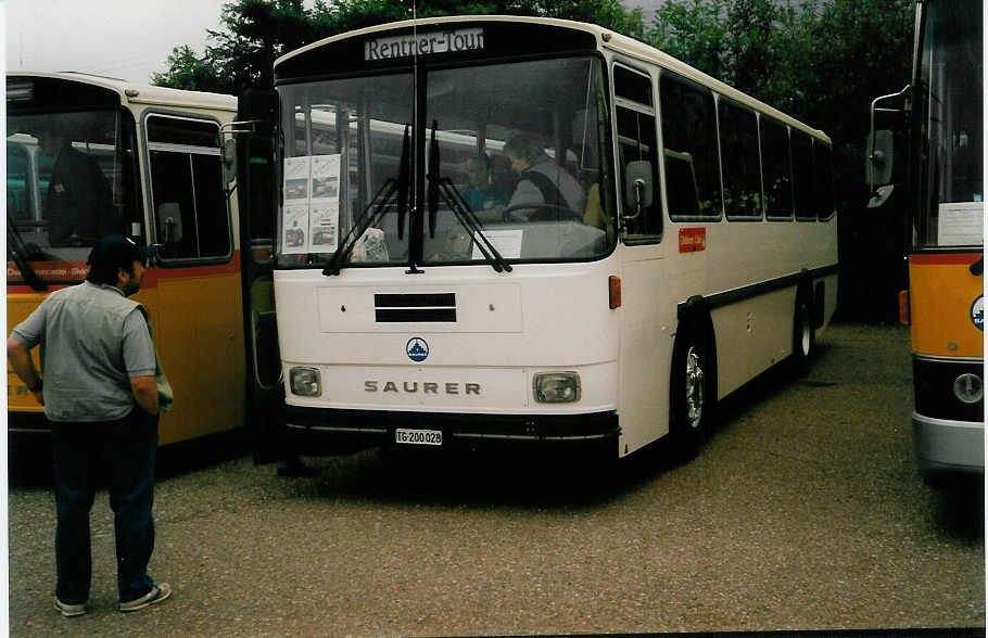 (035'902) - Braun, Aadorf - TG 200'028 - Saurer/Tscher (ex P 24'294) am 28. August 1999 in Oensingen, Saurertreffen