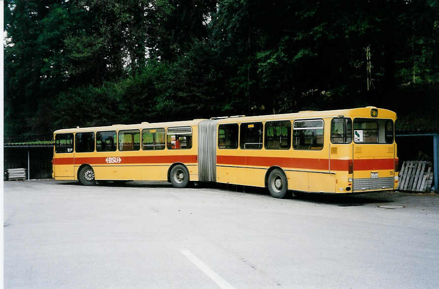 (037'017) - BSU Solothurn - Nr. 15/SO 105'829 - Mercedes (ex AAGL Liestal) am 19. September 1999 in Zuchwil, Garage