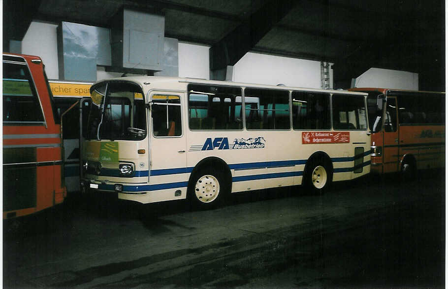 (037'707) - AFA Adelboden - Nr. 16/BE 25'753 - Mercedes/Vetter (ex FART Locarno Nr. 3) am 6. November 1999 im Autobahnhof Adelboden