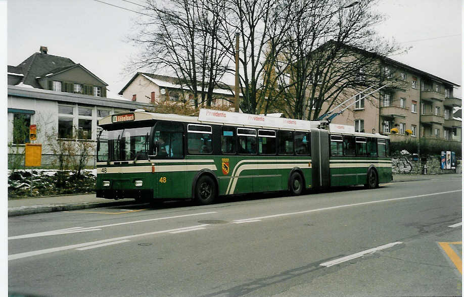 (037'903) - SVB Bern - Nr. 48 - FBW/Hess Gelenktrolleybus am 26. November 1999 in Bern, Bethlehem Sge