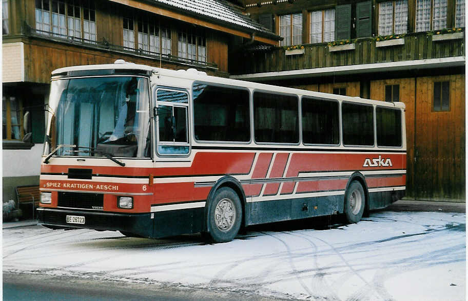 (038'020) - ASKA Aeschi - Nr. 6/BE 26'723 - Volvo/R&J am 20. Dezember 1999 in Wimmis