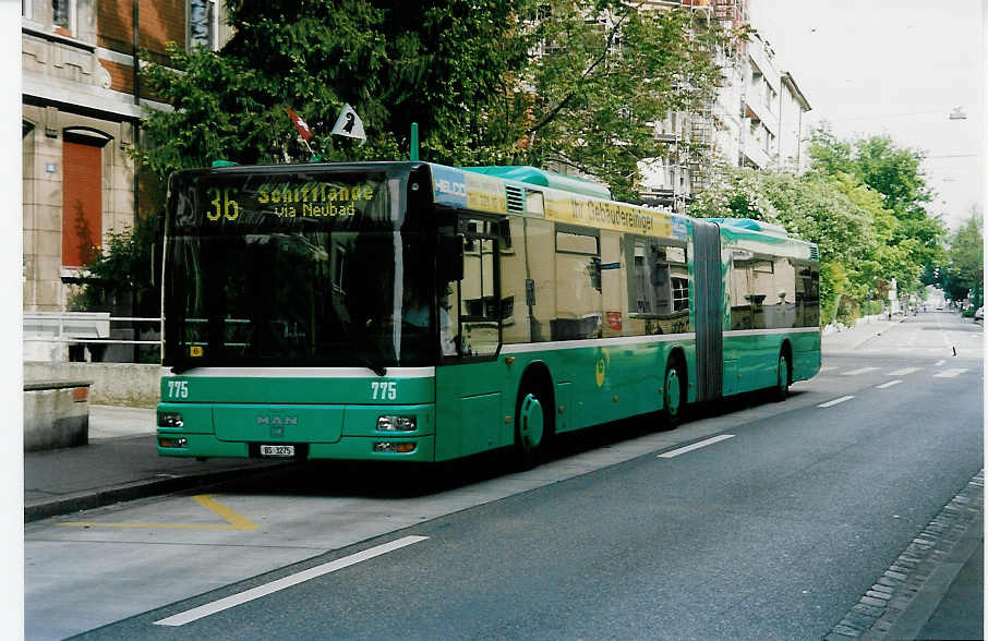 (040'426) - BVB Basel - Nr. 775/BS 3275 - MAN am 1. Mai 2000 in Basel, Bruderholzstrasse