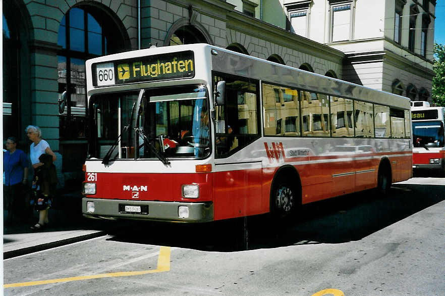 (041'531) - WV Winterthur - Nr. 261/ZH 539'261 - MAN am 19. Juni 2000 beim Hauptbahnhof Winterthur