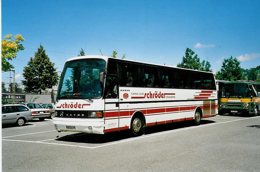 (042'323) - Aus Deutschland: Schrder, Zahna - WB-XX 80 - Setra am 31. Juli 2000 in Thun, Seestrasse
