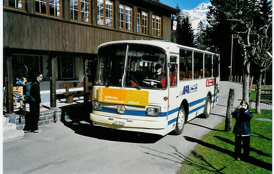 (045'533) - AFA Adelboden - Nr. 16/BE 25'753 - Mercedes/Vetter (ex FART Locarno Nr. 3) am 1. April 2001 in Adelboden, Schermtanne