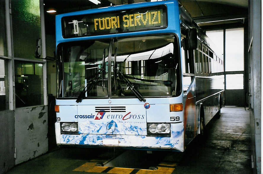 (046'027) - ACT Lugano - Nr. 59/TI 179'339 - Mercedes (ex Nr. 29) am 23. April 2001 in Lugano, Garage