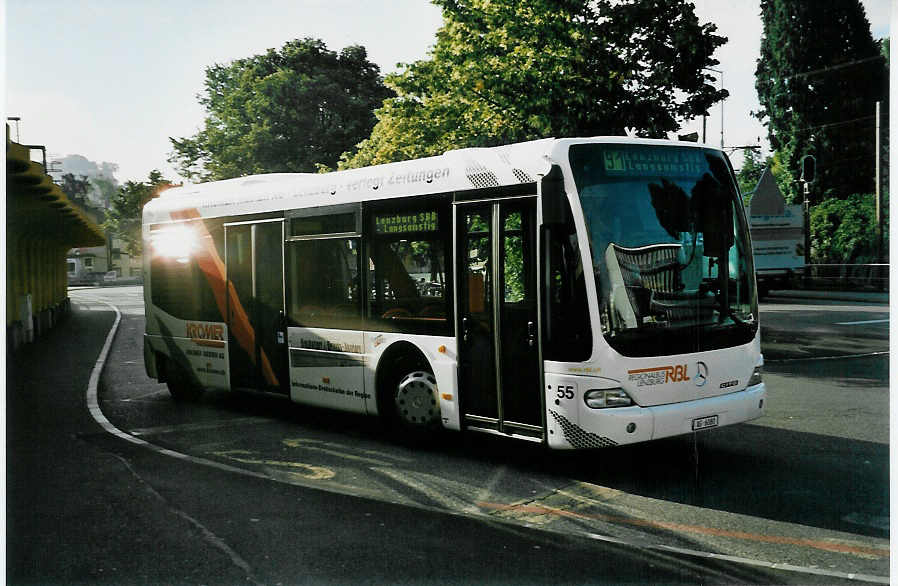(048'129) - Knecht, Windisch - Nr. 55/AG 6080 - Mercedes am 17. Juli 2001 beim Bahnhof Lenzburg