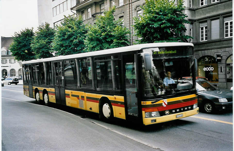 (055'422) - STI Thun - Nr. 80/BE 543'380 - Setra am 24. August 2002 in Thun, Bahnhofstrasse