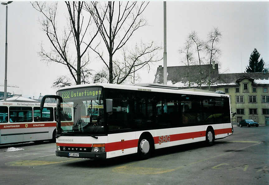 (058'814) - Aus Deutschland: Behringer, Klettgau - WT-AB 667 - Setra am 20. Februar 2003 in Schaffhausen, Bushof