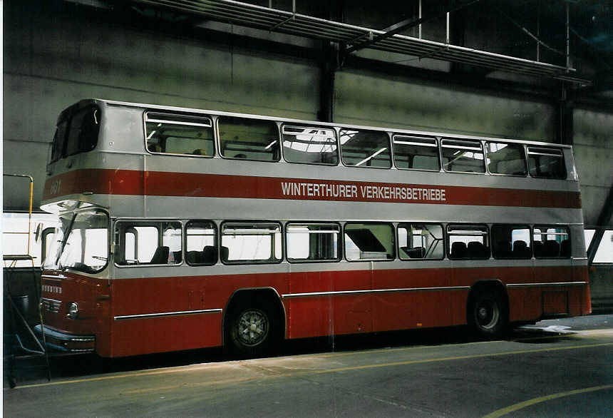 (059'003) - WV Winterthur - Nr. 601 - Bssing (ex Nr. 201; ex Amt fr Luftverkehr, Zrich Nr. 47; ex Swissair, Zrich Nr. 23) am 20. Februar 2003 in Winterthur, Depot Grzefeld