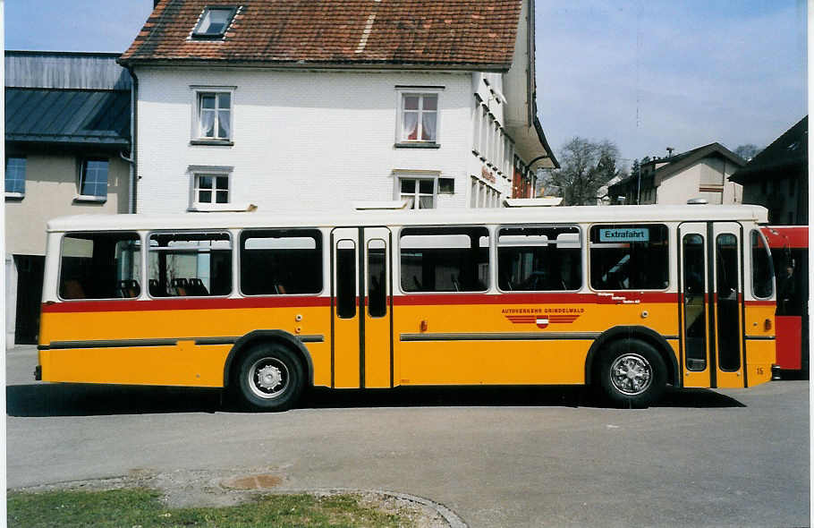 (059'519) - Osthues, Teufen - Nr. 15/AR 17'057 - Saurer-Leyland/Hess (ex AVG Grindelwald Nr. 15; ex RhV Altsttten Nr. 42) am 29. Mrz 2003 in Speicherschwendi, Gasthaus Bren