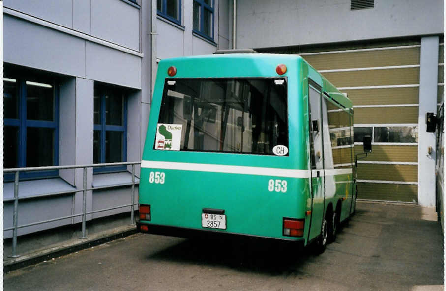 (059'911) - BVB Basel - Nr. 853/BS 2857 - VW-Kutsenits am 19. April 2003 in Basel, Garage Rankstrasse