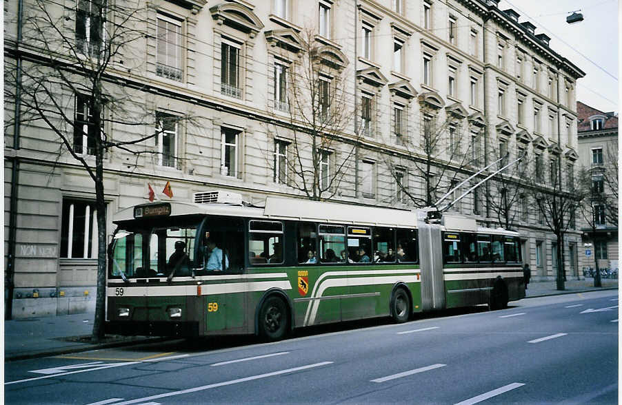 (064'426) - SVB Bern - Nr. 59 - FBW/Hess Gelenktrolleybus am 24. November 2003 in Bern, Hirschengraben
