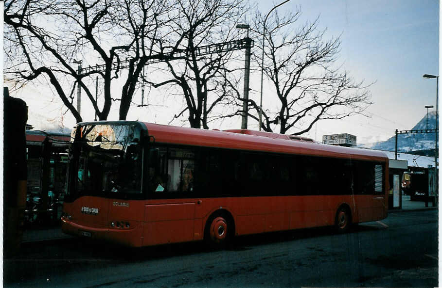 (065'013) - SBC Chur - Nr. 3/GR 97'503 - Solaris am 1. Januar 2004 beim Bahnhof Chur
