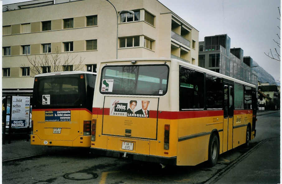 (065'103) - Luk, Grsch - GR 695 - NAW/Hess (ex Dnser, Trimmis) am 1. Januar 2004 beim Bahnhof Landquart