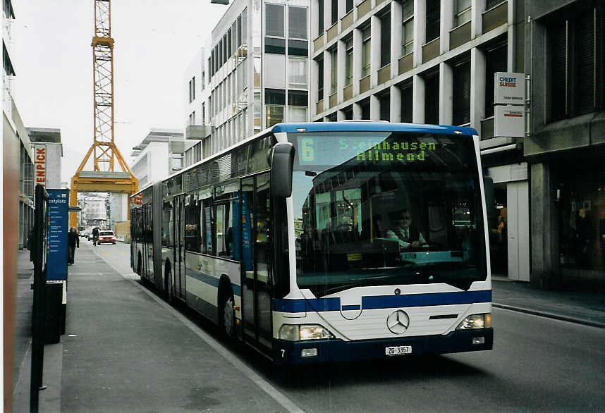 (065'810) - ZVB Zug - Nr. 7/ZG 3357 - Mercedes am 28. Februar 2004 in Zug, Postplatz