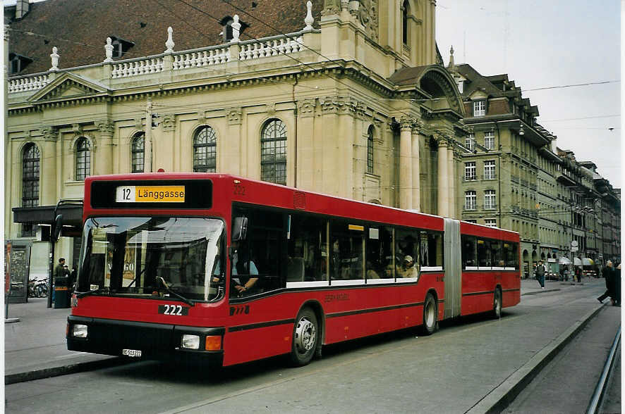 (065'826) - Bernmobil, Bern - Nr. 222/BE 513'222 - MAN am 29. Februar 2004 beim Bahnhof Bern