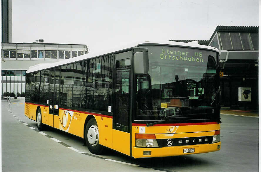 (065'922) - Steiner, Ortschwaben - Nr. 2/BE 90'522 - Setra am 8. Mrz 2004 in Bern, Postautostation