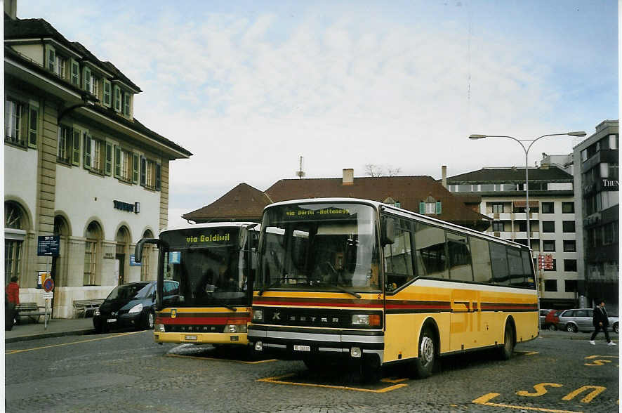 (066'412) - STI Thun - Nr. 2/BE 26'532 - Setra (ex ATGH Heiligenschwendi Nr. 2) am 4. April 2004 beim Bahnhof Thun