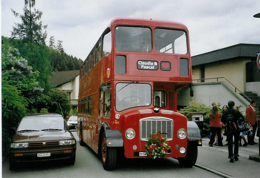(067'321) - Piccadilly Tours, Winterthur - ZH 561'006 - Bristol (ex Londonbus Nr. FLF 160) am 8. Mai 2004 in Effretikon, Katholische Kirche