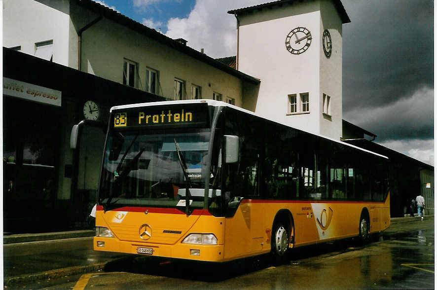 (069'229) - PostAuto Nordwestschweiz - SO 148'658 - Mercedes (ex P 25'254) am 10. Juli 2004 beim Bahnhof Liestal