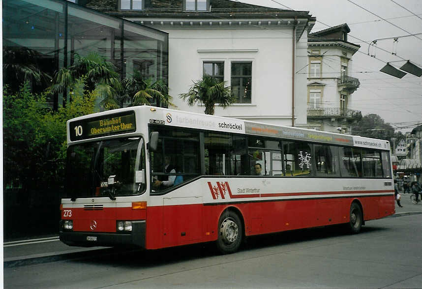 (072'202) - WV Winterthur - Nr. 273/ZH 588'273 - Mercedes am 11. Oktober 2004 beim Hauptbahnhof Winterthur