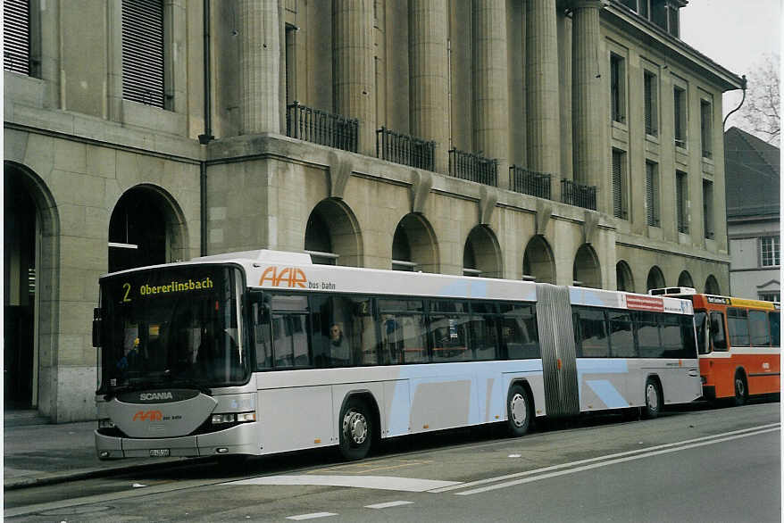 (072'731) - AAR bus+bahn, Aarau - Nr. 166/AG 435'166 - Scania/Hess am 27. November 2004 beim Bahnhof Aarau