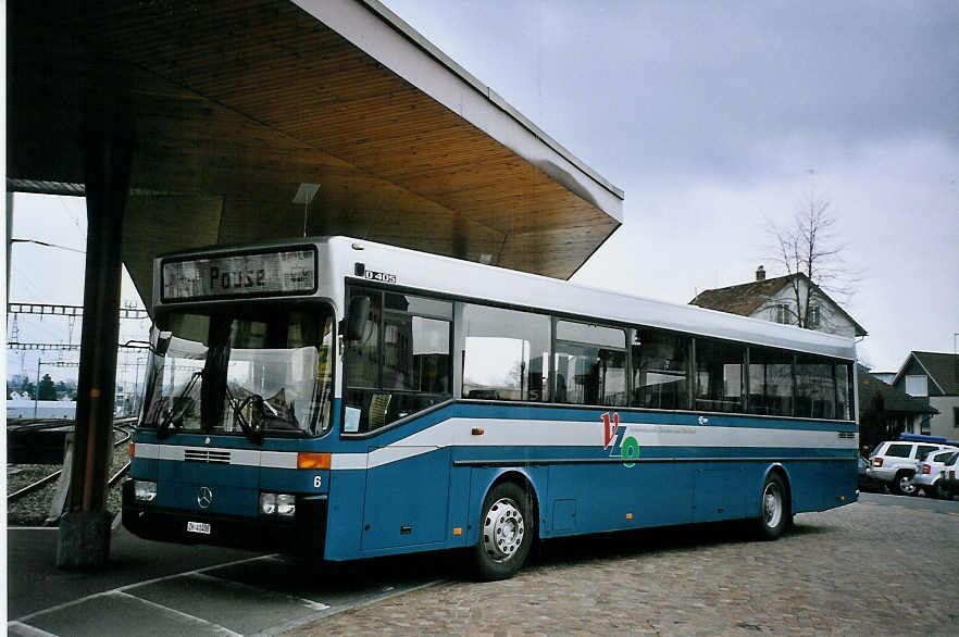 (075'902) - VZO Grningen - Nr. 6/ZH 41'406 - Mercedes am 31. Mrz 2005 beim Bahnhof Wetzikon