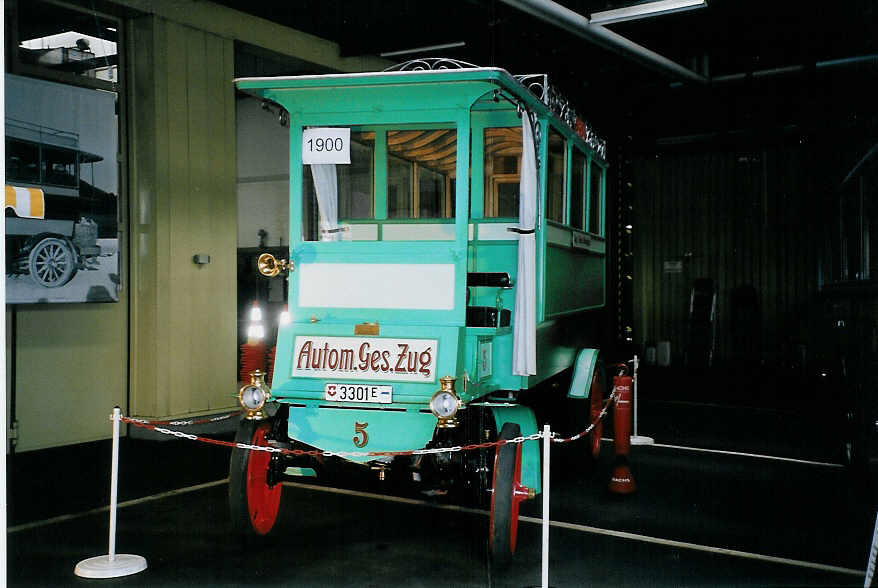 (077'032) - AGZ Zug - Nr. 5/3301 E - Orion am 5. Juni 2005 in Liestal, Garage AAGL (Jahrgang 1899!)