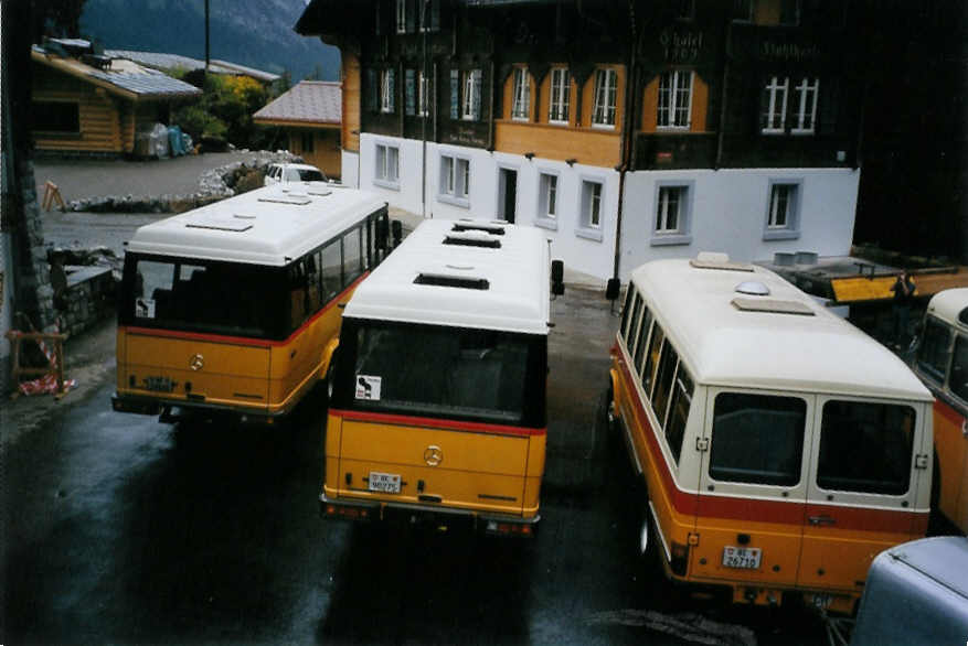 (078'109) - Portenier, Adelboden - Nr. 5/BE 26'860 + Nr. 7/BE 90'275 - Mercedes/Kusters + Nr. 6/BE 26'710 - Mercedes (ex Geiger, Adelboden Nr. 6) am 25. Juni 2005 auf der Griesalp