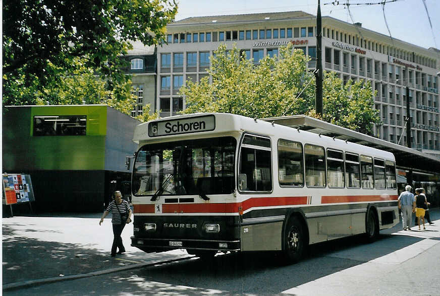 (079'129) - VBSG St. Gallen - Nr. 219/141'219 - Saurer/Hess am 28. Juli 2005 beim Bahnhof St. Gallen