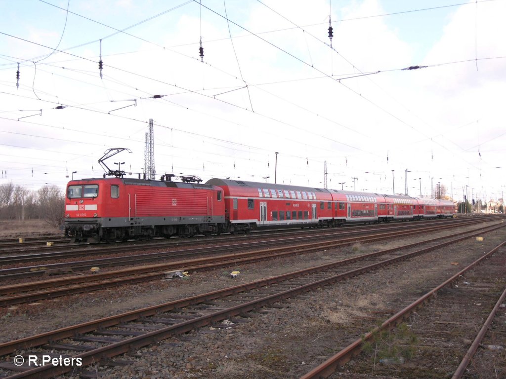 1 Stunde sp�ter stand 112 110-2 mit ihren RE1 an der selbe Stelle. 18.03.08