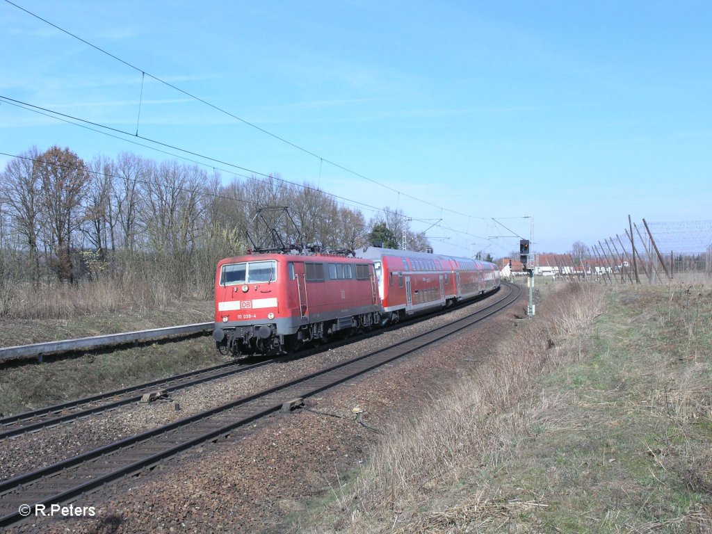 111 039-4 als RE59151 nach M�nchen bei Rohrbach 24.03.11