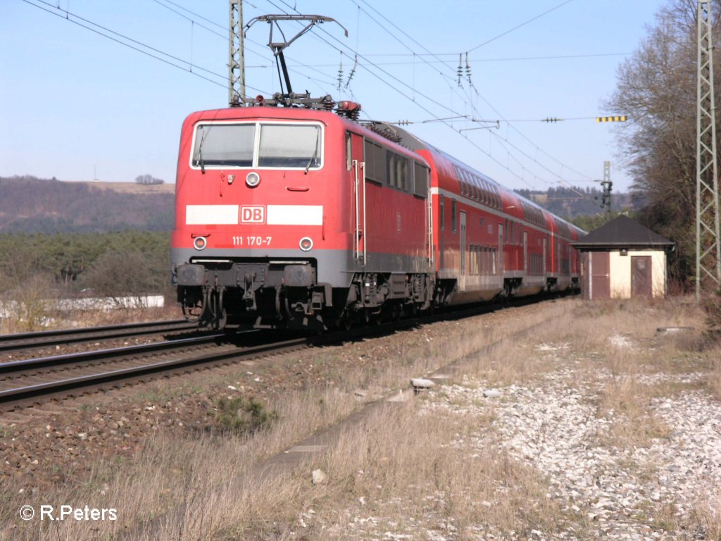 111 170-7 schiebt bei Sengenthal ein RE N�rnberg. 06.03.08