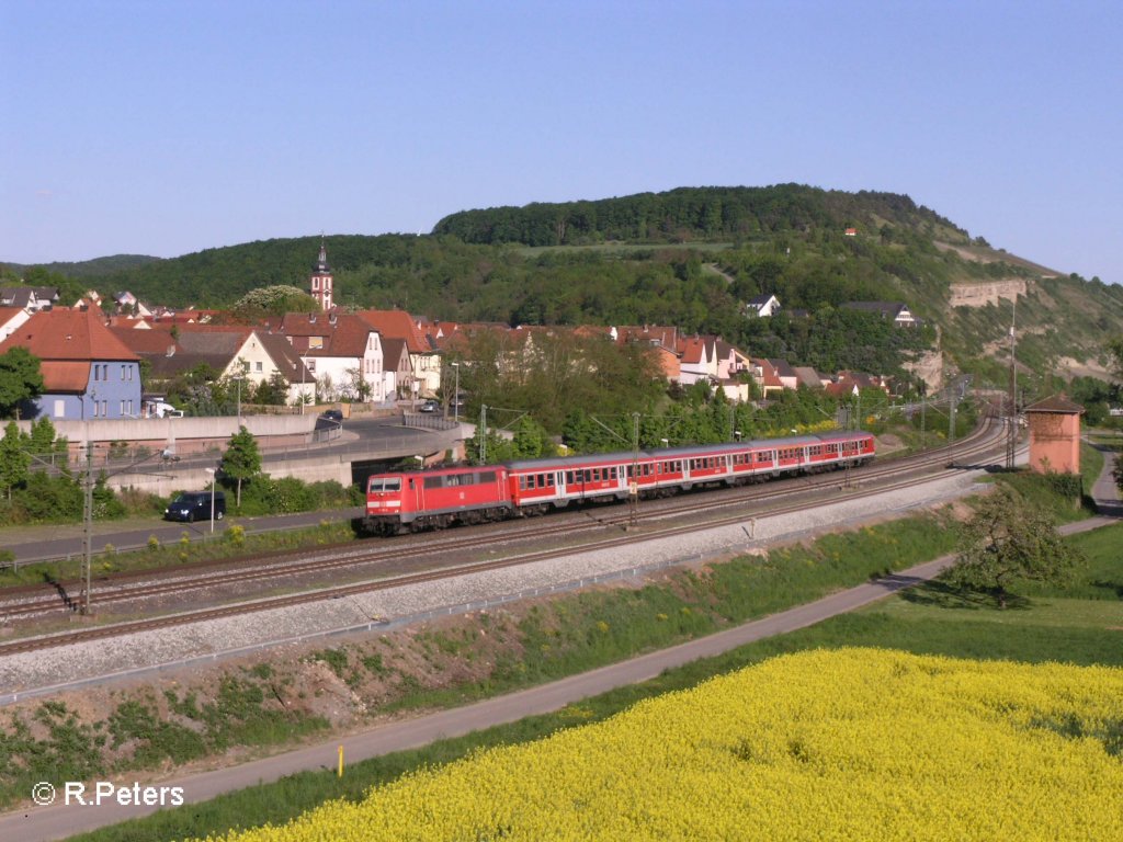 111 181-4 durchf�hrt Retzbach-Zellingen mit einer RB. 10.05.08