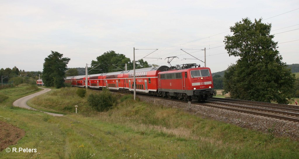 111 187-1 als RE 59103 N�rnberg - M�nchen bei Ellingen. 16.09.11
