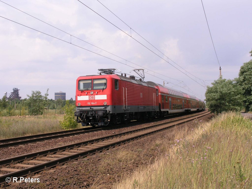 112 184-7 erreicht gleich Eisenh�ttenstadt mit gleich namigen RE. 11.07.08