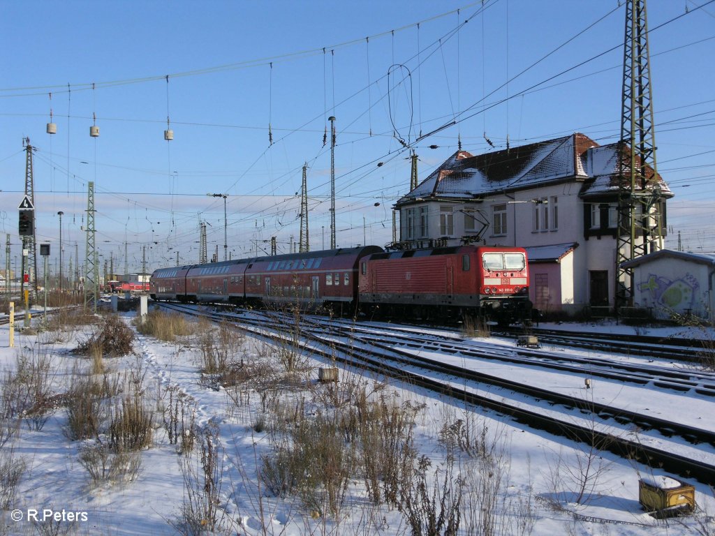 143 891-0 verl�sst Leipzig HBF als RB 54 26286 Dessau �ber Falkenberg. 21.12.09
