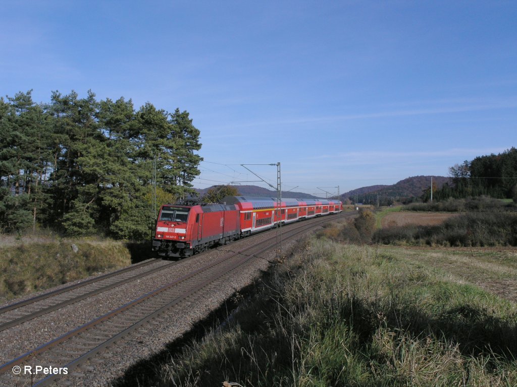 146 247-2 mit RE 4246 M�nchen – N�rnberg bei darshofen. 29.10.10

