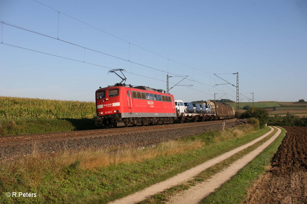 151 165-8 mit gemischten G�terzug aus Seelze - M�nchen Nord bei Treuchtlingen. 16.09.11