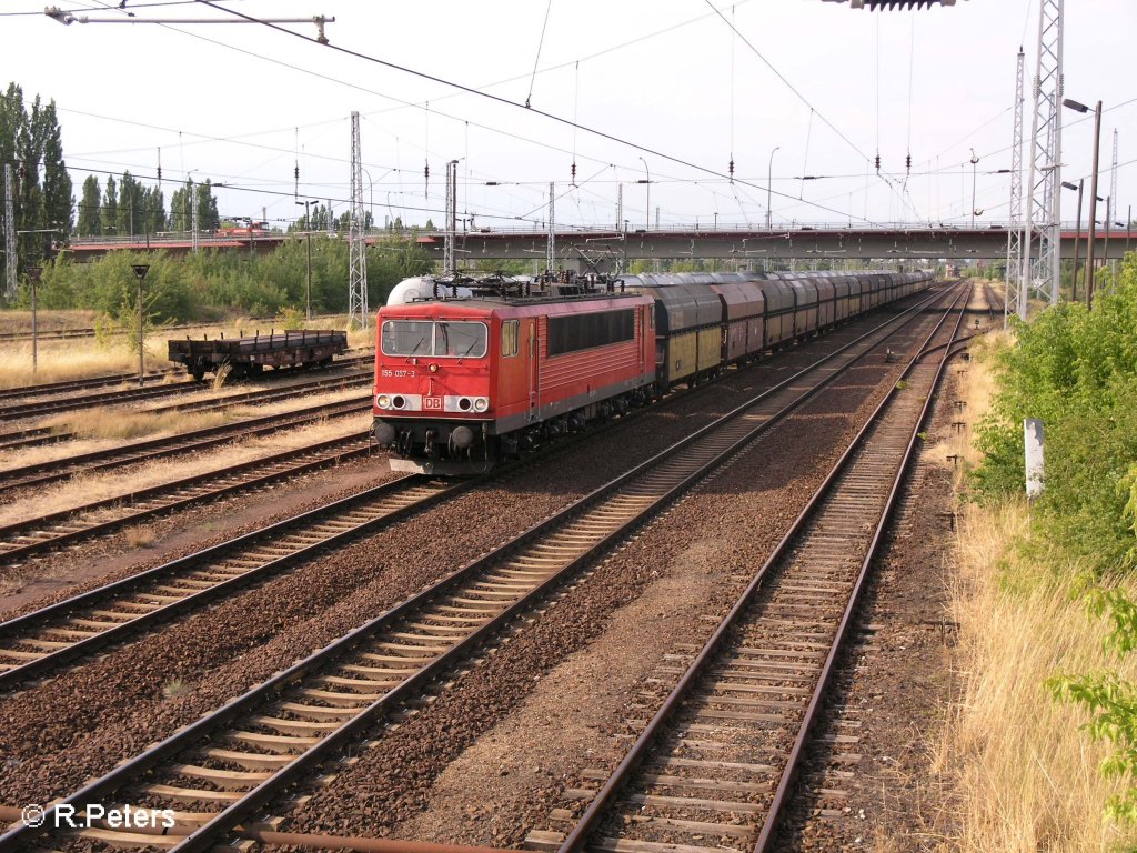 155 057-3 durchf�hrt Eisenh�ttenstadt mit einer Polenkohle.11.07.08