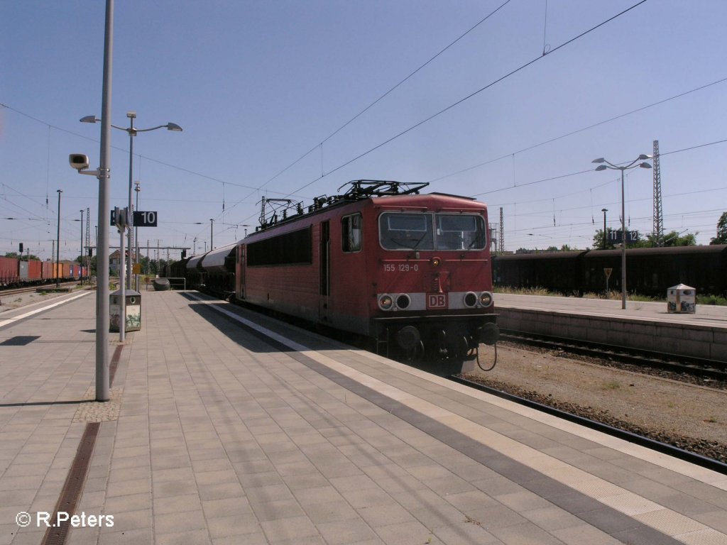 155 129-0 durchf�hrt Frankfurt/oder mit ein gemischten G�terzug. 09.06.08