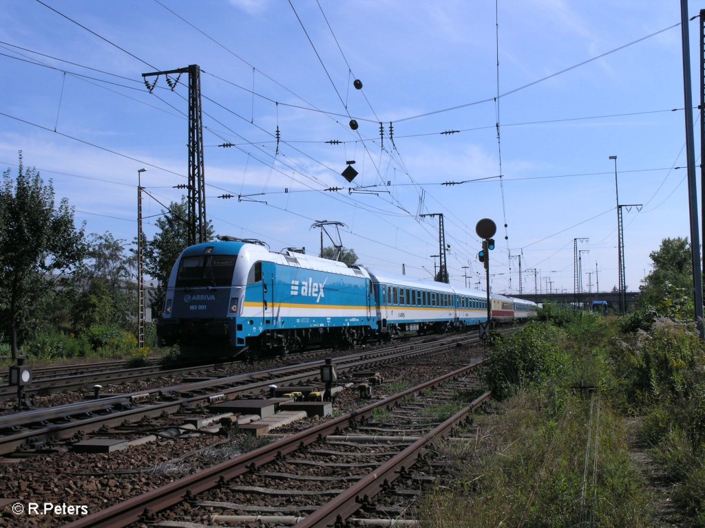 183 001 f�hrt mit den ALX37978 nach Schwandorf in Regensburg ein. 09.09.09
