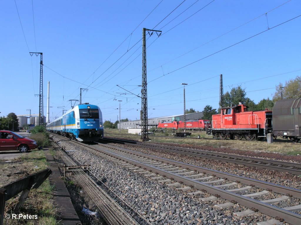 183 001 verl�sst Regensburg als ALX37983 nach M�nchen. 09.09.09
