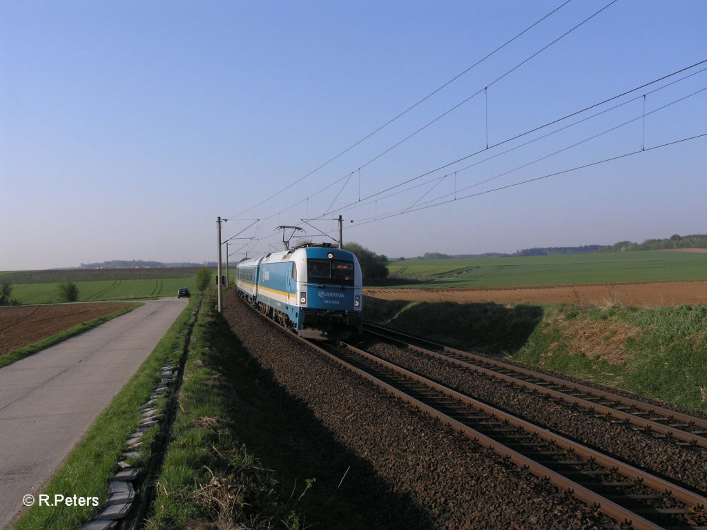183 003 als ALX84102 M�nchen – Hof bei Alteglofsheim. 21.04.11

