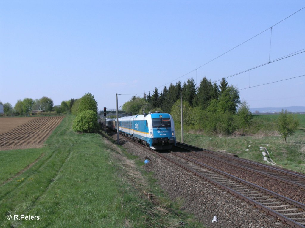 183 003 mit ALX84115 Hof – M�nchen bei Altegolsheim. 21.04.11

