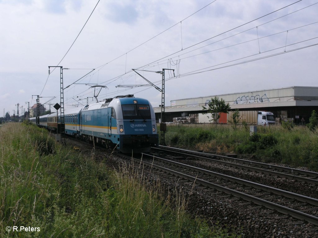 183 003 zieht bei Obertraubling ein ALX/R 355 Praha hl.n. 20.06.09
